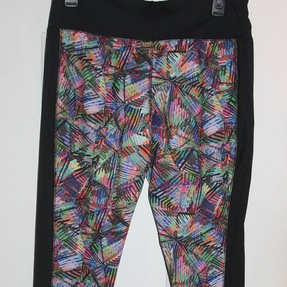 Mossimo Black Palm Leaf Print Legging Workout Multicolor Yoga Pant | SZ Large - Picture 6 of 6